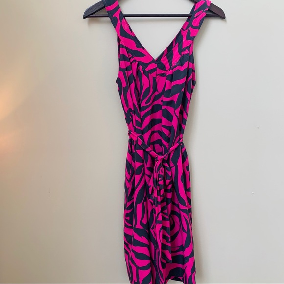 🌸 MARC JACOBS HOT PINK FLORAL SILK DRESS - Picture 2 of 6